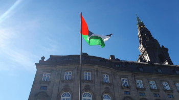 Levée du drapeau palestinien au parlement danois pour célébrer le jour du drapeau