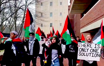 فلسطین کاز کی حمایت میں مشی گن یونیورسٹی کے طلبہ کا احتجاج